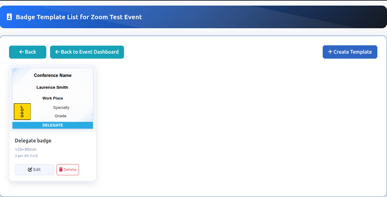 Templates list